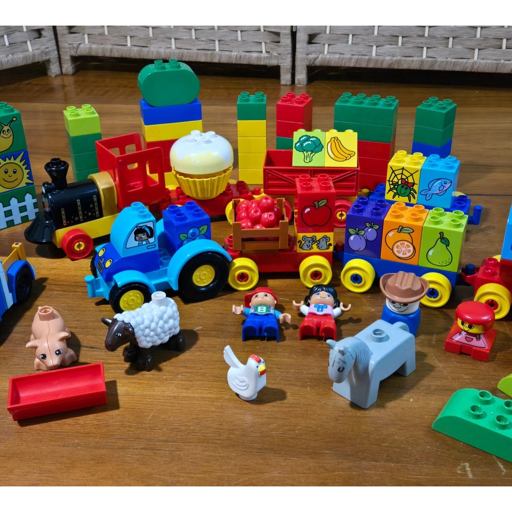 LEGO Duplo Mixed Lot Farm Train Tractor Figures Animals Building Blocks Set - Picture 3 of 5